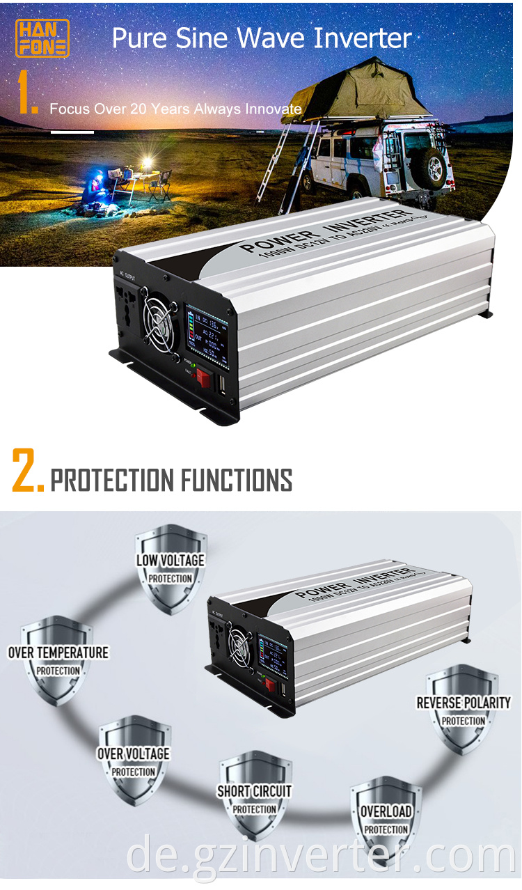 Pure sine wave inverter for outdoor